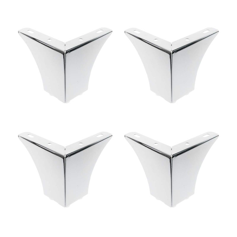 Geesatis 10 Cm / 4 Inch Chrome Furniture Legs Sofa Cabinet Closet Table Feet Replacement, With Mounting Screws, 4 Pcs - Image 1