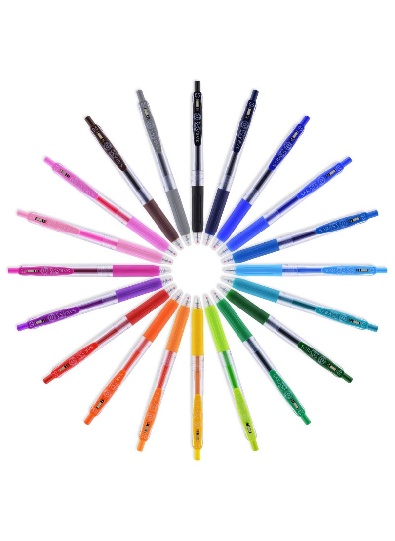 ZEBRA Zebra Pen Sarasa Clip Retractable Gel Pen, Fine Point, 0.5mm, Rainbow Assorted Colors, 12-Pack  - Image 4