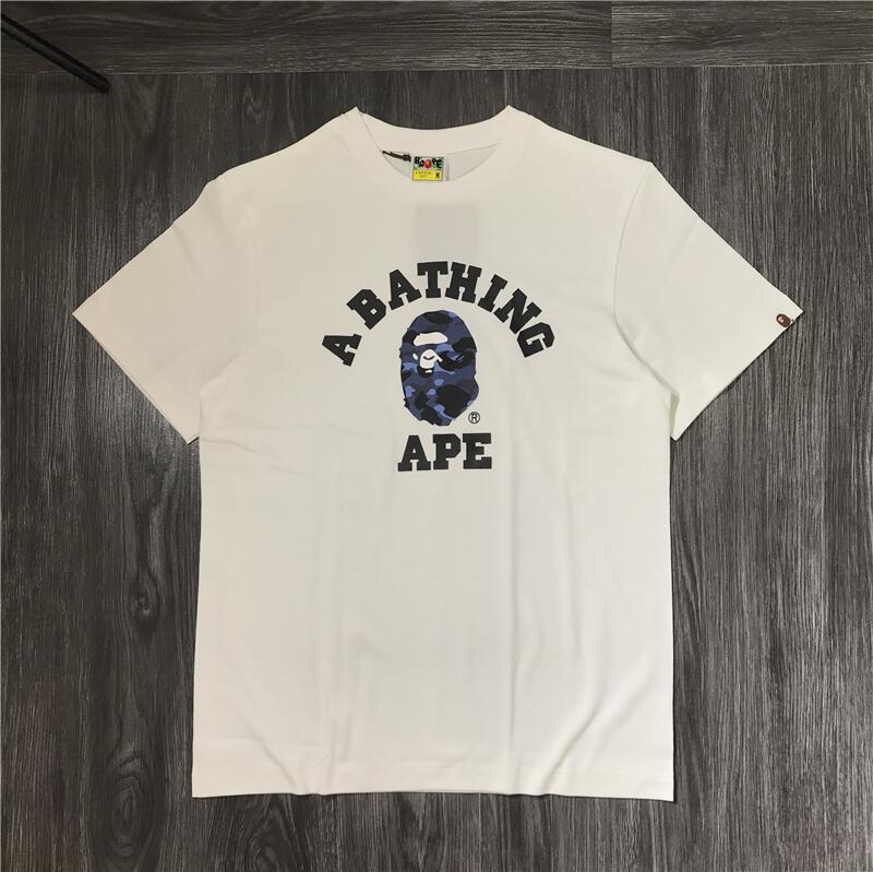 Japanese Trendy Brand Bape Classic Camouflage Ape Head Letter Printed Loose Short-Sleeved T-Shirt For Men And Women Couple - Image 1