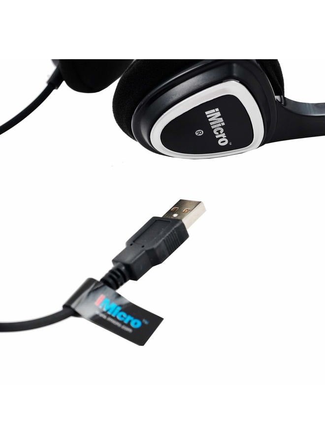 iMicro Im320 USB Headset with Adjustable Microphone Noise Cancelling, Wired Headphone for PC, Laptop - Image 3