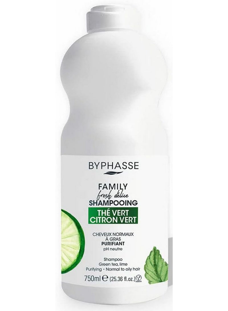 BYPHASSE Family Fresh Delice Shampoo With Lime And Green Tea 750 ML - Image 1