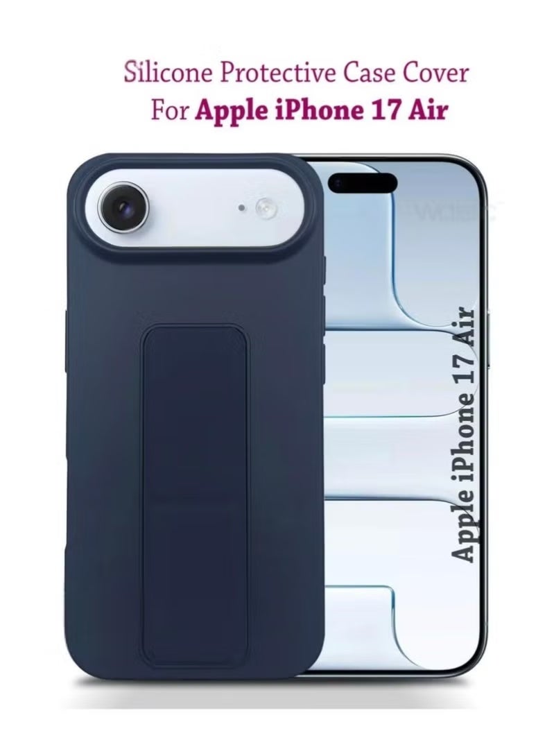 ELTRAZONE Slim & Lightweight Apple iPhone 17 Air Case Cover with Built-In Magnetic Hand Grip – 3-in-1 Shock-Resistant TPU Protective Phone Case in Stylish Blue with Kickstand for Secure Grip, Hands-Free Viewing & Everyday Drop Protection – Compatible with iPhone 17 Air - Image 1