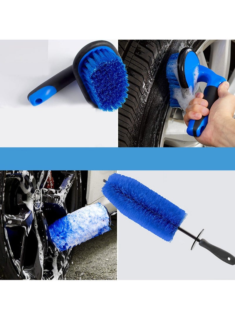 Personal Car Cleaning Kit with Storage Bag 14 Pieces Includes Microfiber Towels, Car Duster, Interior Cleaning Tools, Brushes and Accessories – Blue Color – Complete Auto Detailing Set for Interior - Image 4