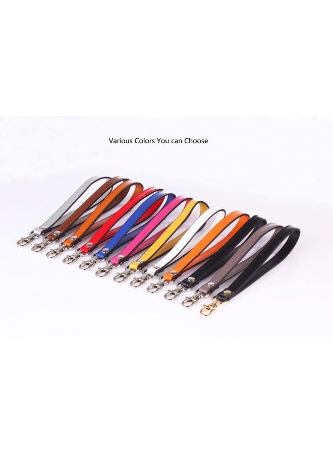 Xiazw Leather Wrist Strap Wristlet for Purse，Wallet， Clutch，Key，Keychain，Cell Phone Case, Plain Leather Black With Silver Clasp, Medium, Modern - Image 5