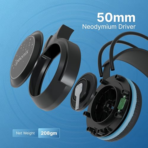 Geonix Audicle Uno Stereo Wired Gaming On Ear Headphone with RGB Light for earcups, 50mm Neodymium Drivers, 2 Meter Nylon Braided, Flexible mic, Suspension Headband, 3.5mm + USB Connector (Black) - Image 4