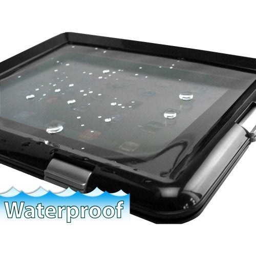 Pyle Universal iPad Waterproof Case, Marine Water Resistant IPX8 Outdoor Rugged Heavy Duty Tough Durable Shockproof Dustproof Protective Case with Screen Protector and Headphone Jack (Black) - Image 5