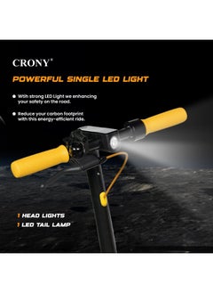 Crony W563 high speed 250W Motor E-Scooter 25-45KM/H Speed, 36V/7.8AH Battery, 10-25KM Range, Front Suspension, Rear Disc Brakes, Aluminum Alloy Frame, 100KG Max Load, LED Headlamp, App Connectivity, Foldable & Portable Electric Scooter for Adults & Kids, Electric Scooter for Commuting & Leisure, Long-Range Motorized Scooter with Easy Folding, Lightweight High-Performance Commuter Skateboard，yellow  - Image 5