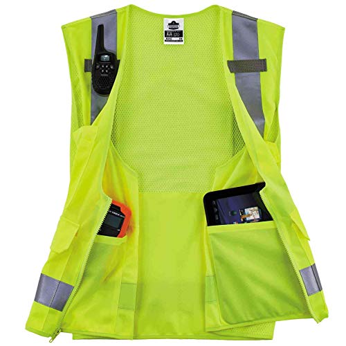 Ergodyne - 21425 GloWear 8250Z ANSI Lime Surveyors Reflective Safety Vest with Back Pocket, Large/X-Large - Image 4