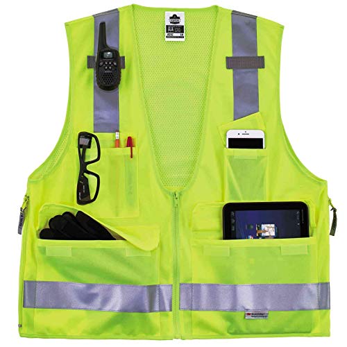 Ergodyne - 21425 GloWear 8250Z ANSI Lime Surveyors Reflective Safety Vest with Back Pocket, Large/X-Large - Image 3