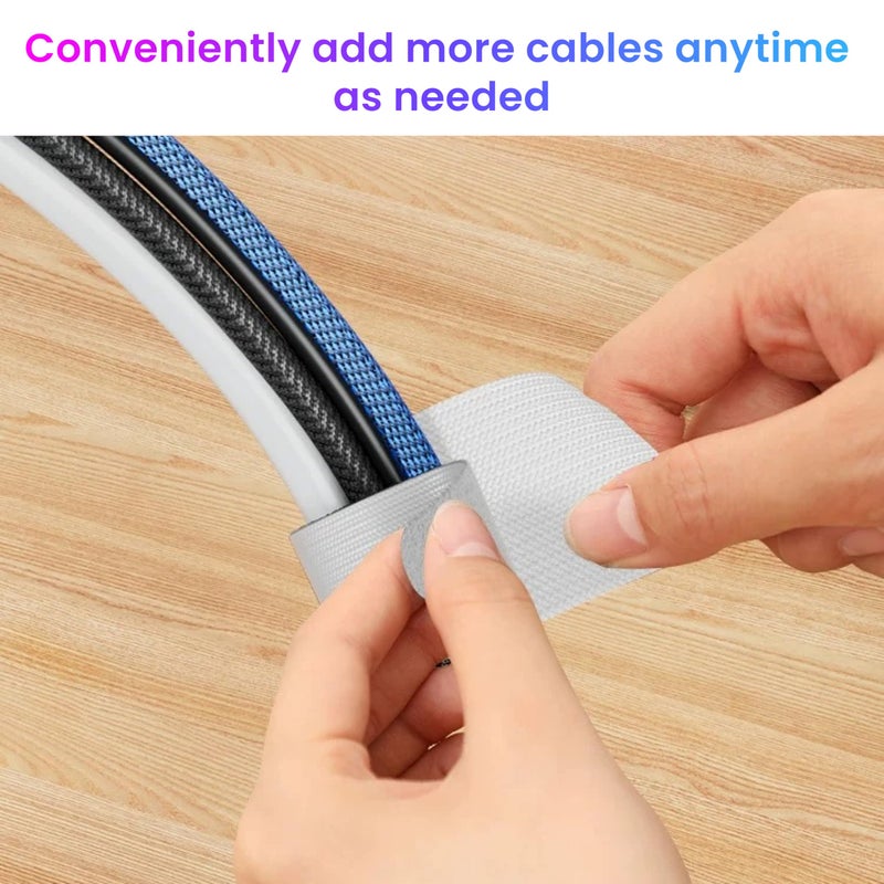 LX IntMfr. Hook and Loop Cable Ties, Self Adhesive Hook and Loop Cable Straps, Sticky-back Cord Organizer, Cable Clip, Household & Office Essentials, 40Pcs per Pack - Image 5