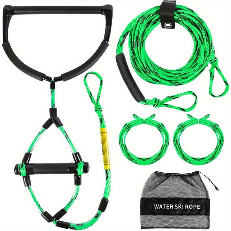 Thermal Tow Rope For Water Sports Thick Handle Suitable For Waterskiing And Wakeboarding Green 75FT 4-S - Image 2
