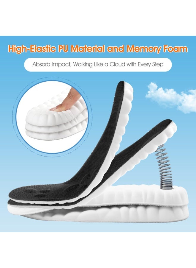 عام نعال داخلية سحابية 4D للرجال والنساء، نعال داخلية سحابية من إسفنج الذاكرة فائقة النعومة ومضادة للتعب، وامتصاص الصدمات، وتخفيف آلام القدم، (رمادي، للرجال: 15.3-15.7 بوصة) - Image 2