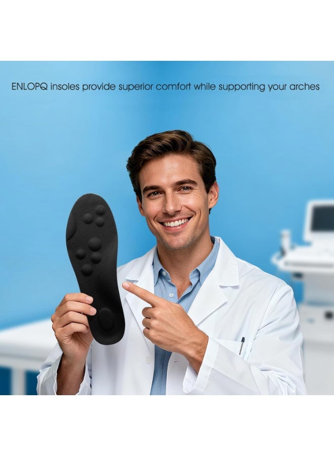 عام نعال داخلية سحابية 4D للرجال والنساء، نعال داخلية سحابية من إسفنج الذاكرة فائقة النعومة ومضادة للتعب، وامتصاص الصدمات، وتخفيف آلام القدم، (رمادي، للرجال: 15.3-15.7 بوصة) - Image 5