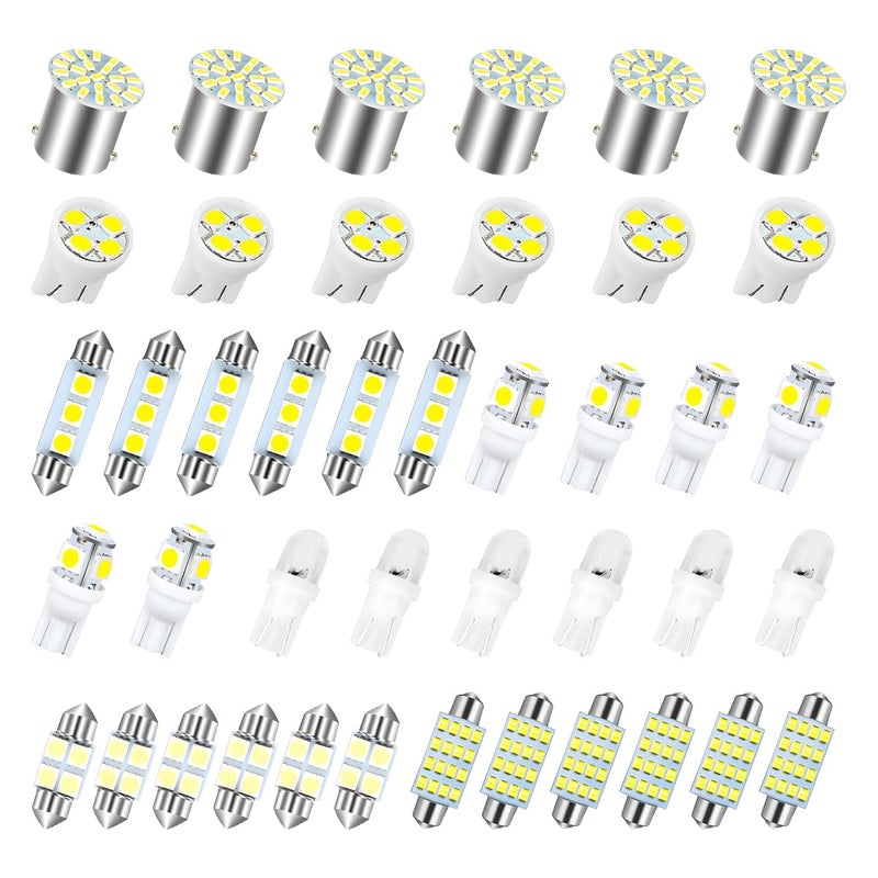 Ywdiml 42PCS Car LED Dome Lights Kit 12V Vehicle Bulb Set Include T10 31mm 41mm 36mm Lighting for Brake License Plate Map Automotive Interior Lamp Replacement Universal for SUV Sedan Truck - Image 3