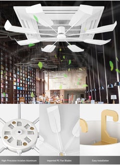 Perfii Central Air Condition Wind Deflector for Ceiling-Mounted Central Air Units, Indoor Air Conditioner Vent Director for Rooms and Offices, AC Air Guide Fan, Silent Rotation  - Image 3