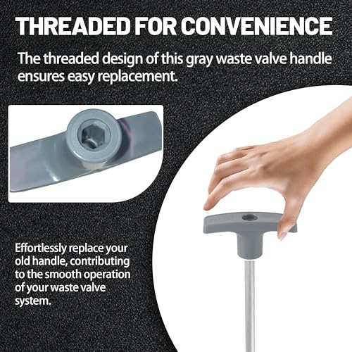 TonGass (2-Pack, Gray RV Waste Valve Handle Replacement for Waste Valve Extension Rod RV Parts Tank Hose Handle RV Waste Valve Handles Kits with 4 Nuts 2 Screws 2 Gasket - Image 5