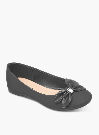 Flora Bella By Shoexpress Girls Bow Detail Ballerina With Slip On Closure