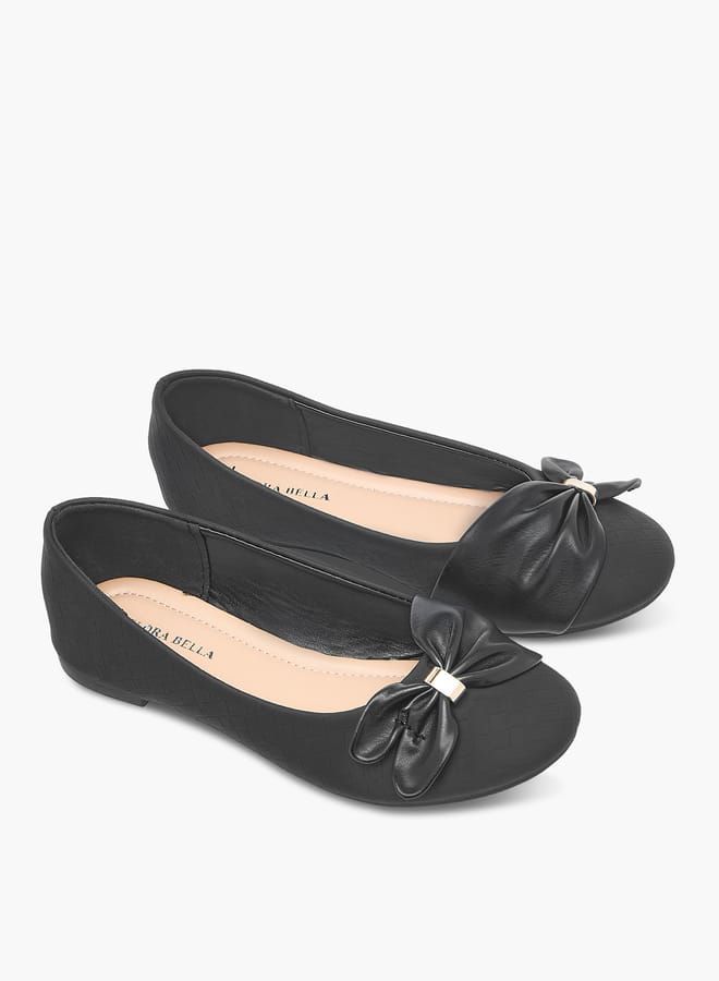 Flora Bella By Shoexpress Girls Bow Detail Ballerina With Slip On Closure  - Image 2