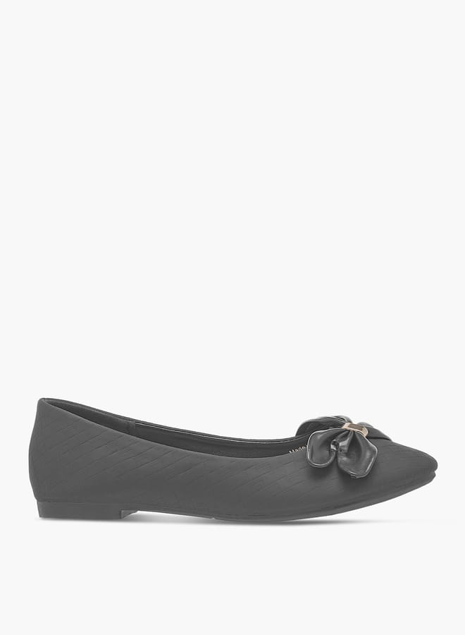 Flora Bella By Shoexpress Girls Bow Detail Ballerina With Slip On Closure  - Image 3