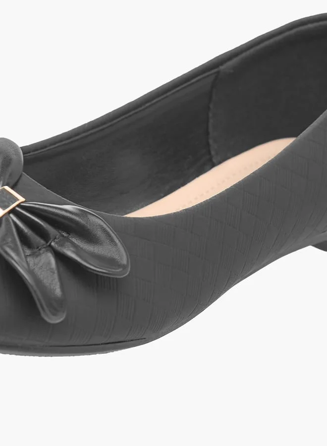 Flora Bella By Shoexpress Girls Bow Detail Ballerina With Slip On Closure