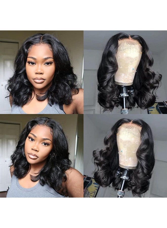 Gabrielle 14 Inch Human Hair Lace Front Wigs Body Wave 9A Closure Human Hair Wigs 4X4 Frontal Wigs Human Hair Pre Plucked Body Wave Lace Closure Wigs With Baby Hair Wigs For Black Women Human Hair Glueless - Image 4