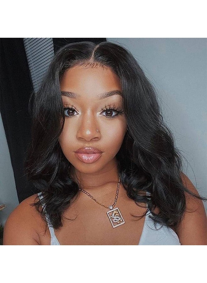 Gabrielle 14 Inch Human Hair Lace Front Wigs Body Wave 9A Closure Human Hair Wigs 4X4 Frontal Wigs Human Hair Pre Plucked Body Wave Lace Closure Wigs With Baby Hair Wigs For Black Women Human Hair Glueless - Image 1