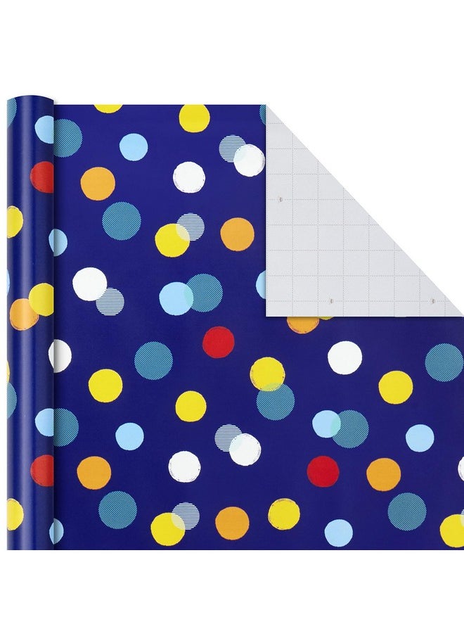 Hallmark Hallmark Birthday Wrapping Paper Bundle with Cut Lines on Reverse (3-Pack: 55 sq. ft. ttl.) Bright and Holographic Prints and Patterns in Red, Blue, Yellow, White and More  - Image 4