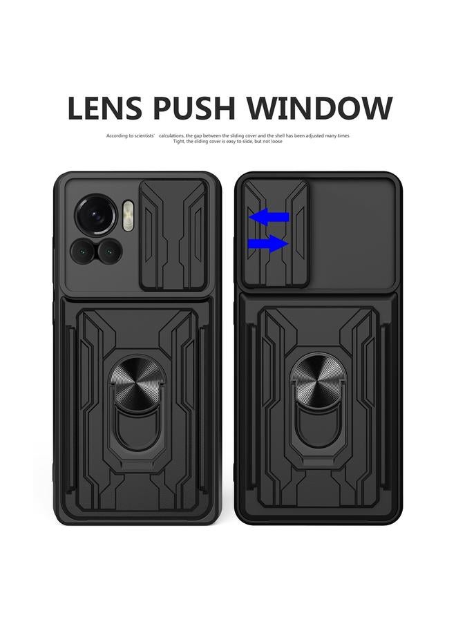 اس-توب جراب لهاتف Motorola Edge 30 Ultra 5G / Moto X30 Pro، جراب هاتف منزلق من مادة TPU + PC مع فتحة بطاقة - Image 3