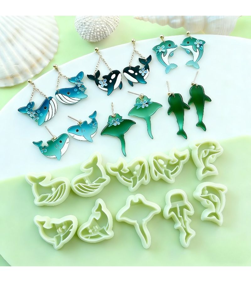 10 Pcs Mini Animal Clay Cutting Molds for Jewelry Making Pendant Earring Polymer Clay Tools - Image 1