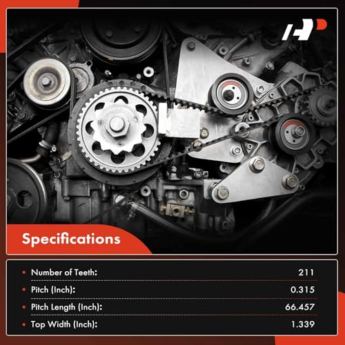 A-Premium Engine Timing Belt Compatible with Toyota & Lexus Cars - Tundra 2000-2009, 4Runner 2003-2009, Sequoia 2001-2009, Land Cruiser, GX470, GS400, GS430, LX470, LS400, LS430, SC400, SC430 - Image 2