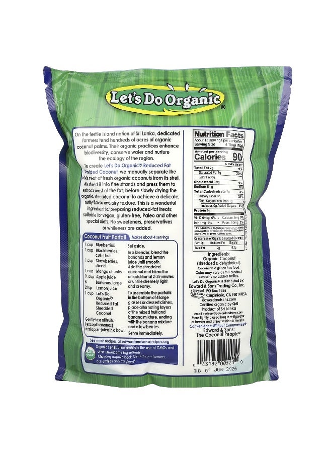 Edward & Sons Edward & Sons, Let's Do Organic®, Reduced Fat Unsweetened Shredded Coconut, 8.8 oz (250 g)  - Image 2