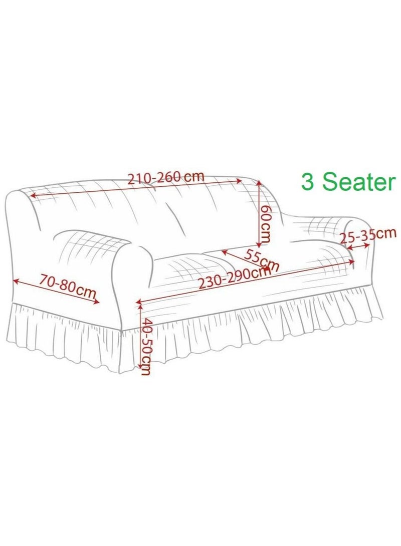 Fabienne Jacquard Fabric Stretchable Three Seater Sofa Cover Grey - Image 2