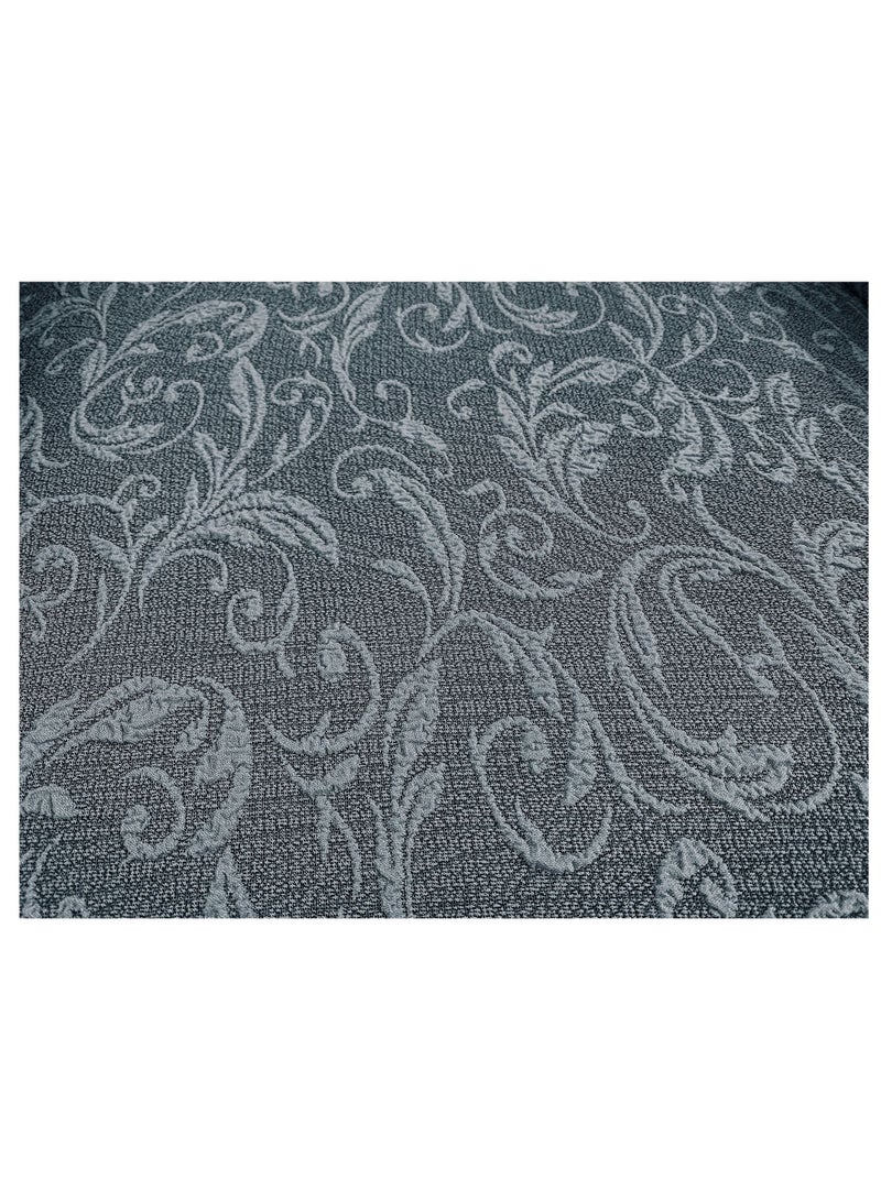 Fabienne Jacquard Fabric Stretchable Three Seater Sofa Cover Grey - Image 4