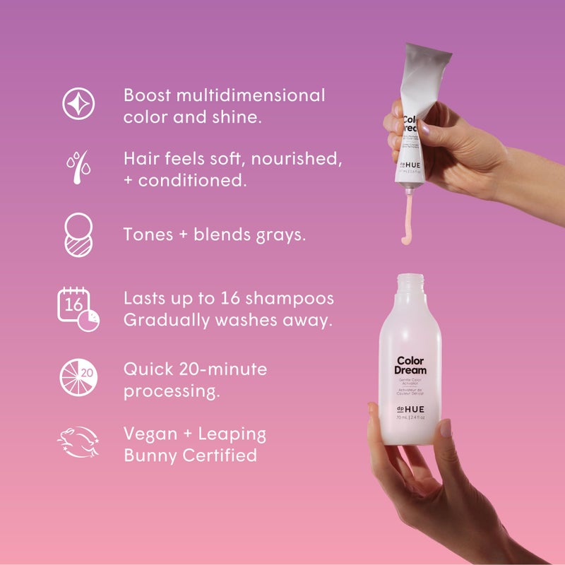 dpHUE Color Dream, Dark Brown - Ammonia-Free, Demi-Permanent Hair Color - Lasts 16 Washes - Boosts Shine - Paraben & Sulfate Free, Leaping Bunny Certified - Image 2