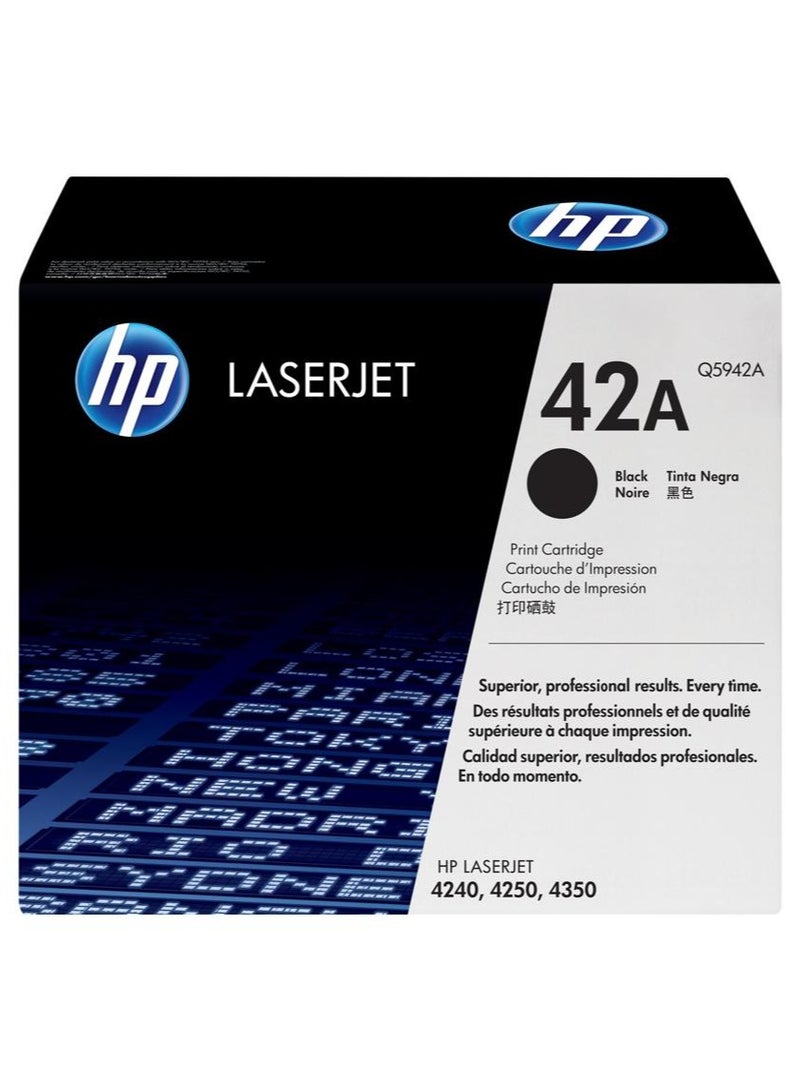 HP 42A Black Original LaserJet Toner Cartridge Black