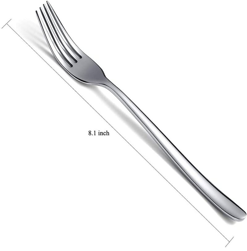 Sugalsu Dinner Forks Stainless Steel Heavy Duty Forks Silverware Flatware Forks for Kitchen Restaurant Home Salad Forks Set Durable Dessert Forks Set SturdySilver Pack of 12 - Image 2
