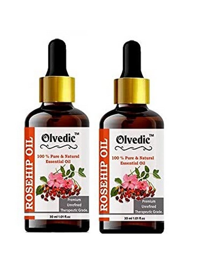 Olvedic Best Rosehip Oil (For Fine Lines, Anti aging, Anti Wrinkle) -Pack of 2 (30 ml) - Image 1