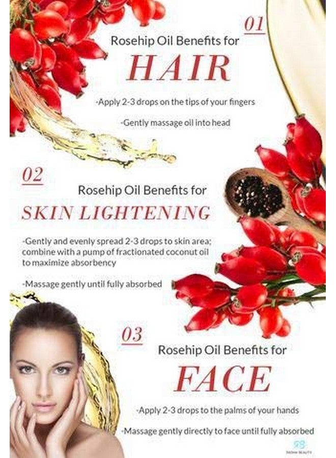 Olvedic Best Rosehip Oil (For Fine Lines, Anti aging, Anti Wrinkle) -Pack of 2 (30 ml) - Image 2