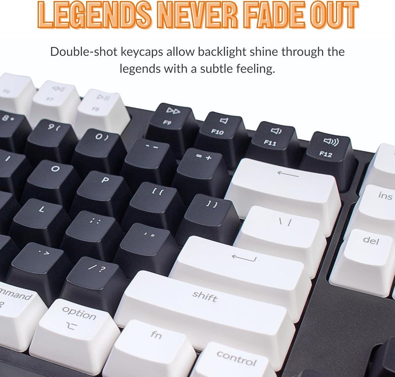 Keychron C2 Full Size 104 Keys USB Type-C Wired Mechanical Gaming Keyboard for Mac Layout, Gateron G Pro Brown Switch/RGB Backlight/Double-Shot ABS keycaps Computer Keyboard for Windows Laptop PC - Image 4