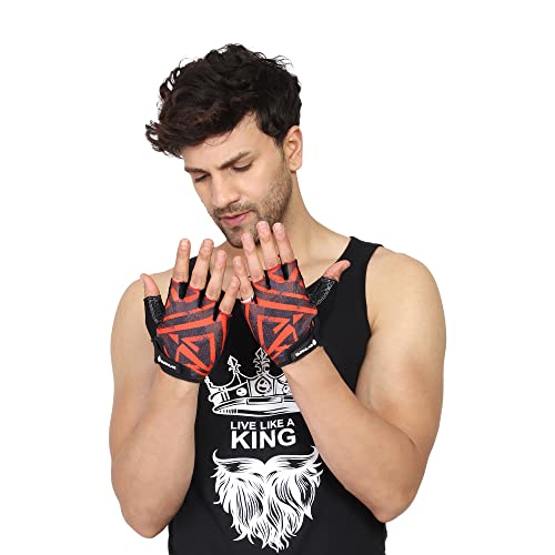 BURNLAB Flex Gym Gloves for Men and Women - Ideal for Weightlifting, Cycling, Crossfit, Offers Good Grip and Soft Padding (Brown & Black, Medium) - Image 3