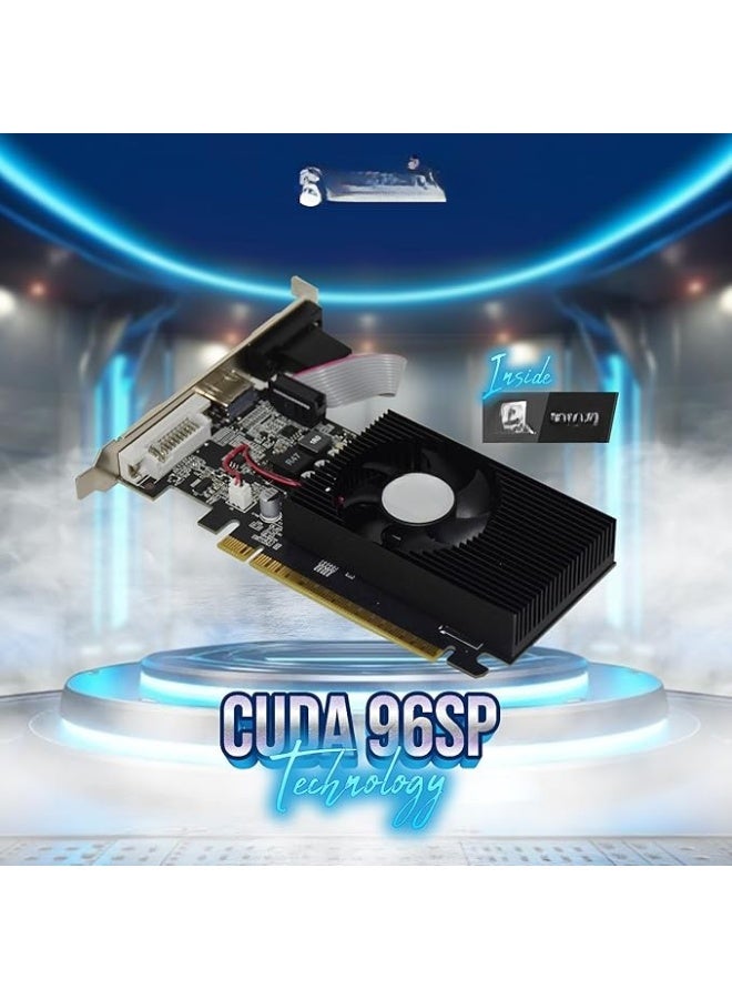 كارت شاشة 4 جيجابايت DDR3 – شريحتين، 64 بت، مداخل VGA + HDMI + DVI – متوافق مع PCI-E 2.0 - Image 4