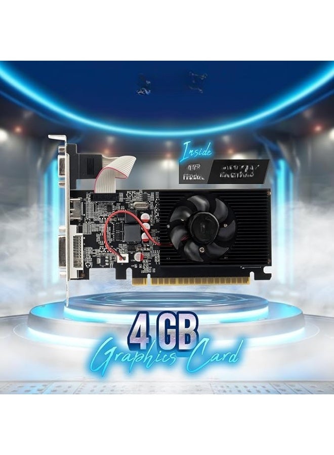 كارت شاشة 4 جيجابايت DDR3 – شريحتين، 64 بت، مداخل VGA + HDMI + DVI – متوافق مع PCI-E 2.0 - Image 3