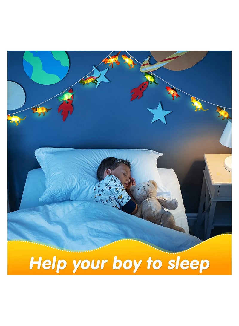 SYOSI 20 LED Dinosaur String Lights 9.8 Ft Dinosaur Room Decor for Boys Dinosaur Lamp  Party Supplies Dinosaur Battery Operated Lights for Tent Garden Patio Holiday Tree Decorative - Image 4