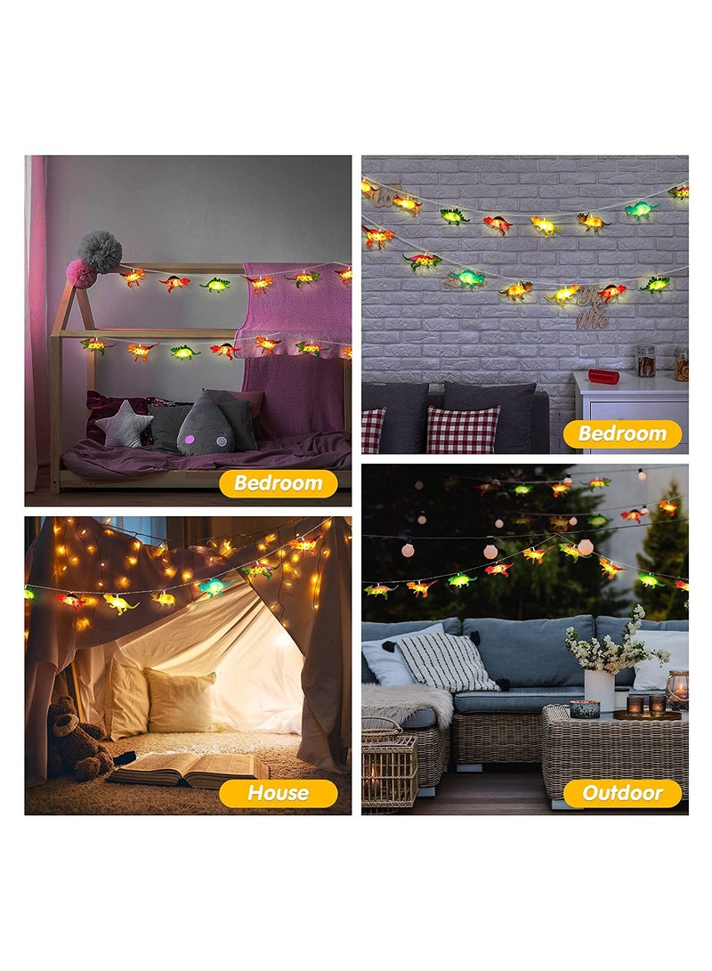 SYOSI 20 LED Dinosaur String Lights 9.8 Ft Dinosaur Room Decor for Boys Dinosaur Lamp  Party Supplies Dinosaur Battery Operated Lights for Tent Garden Patio Holiday Tree Decorative - Image 3