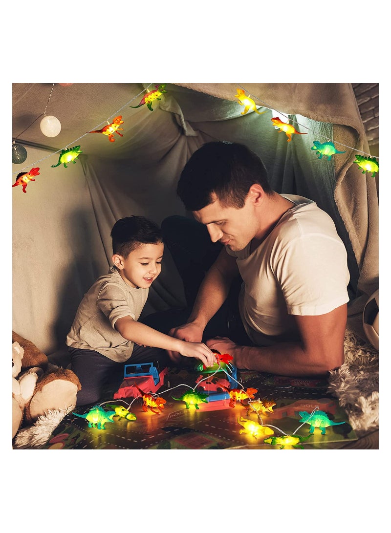 SYOSI 20 LED Dinosaur String Lights 9.8 Ft Dinosaur Room Decor for Boys Dinosaur Lamp  Party Supplies Dinosaur Battery Operated Lights for Tent Garden Patio Holiday Tree Decorative - Image 2
