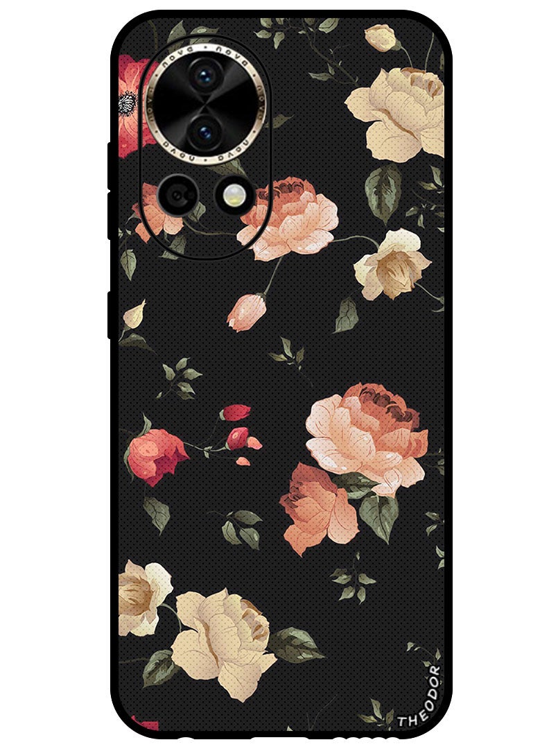 Theodor Protective Case Anti Scratch Shock Proof Bumper Cover For Huawei Nova 12 Ultra Colourful Lotus  - Image 1