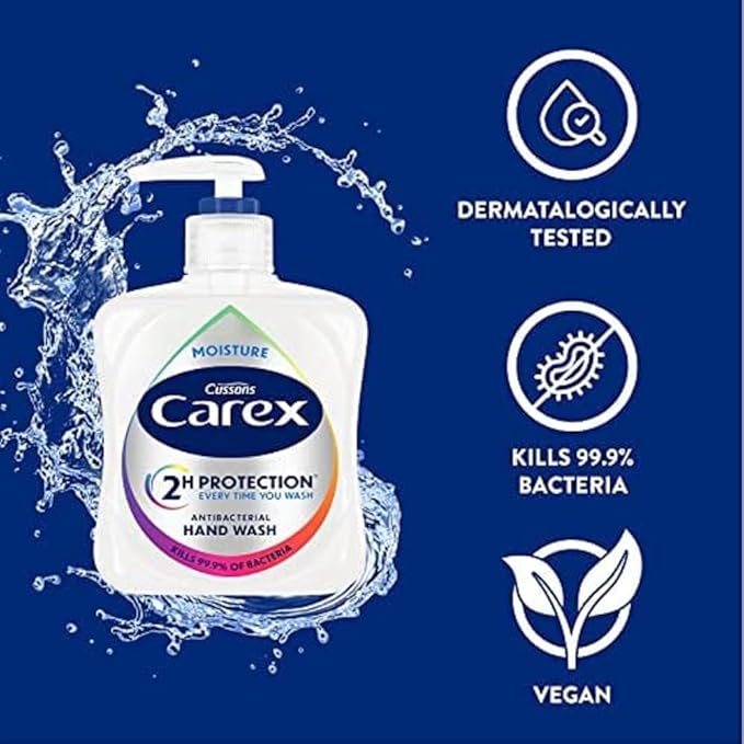 Carex Original Antibacterial Hand Wash Clean Protect Hands Bulk Buy Pack of 6 x 250 ml Packaging may vary - Image 3