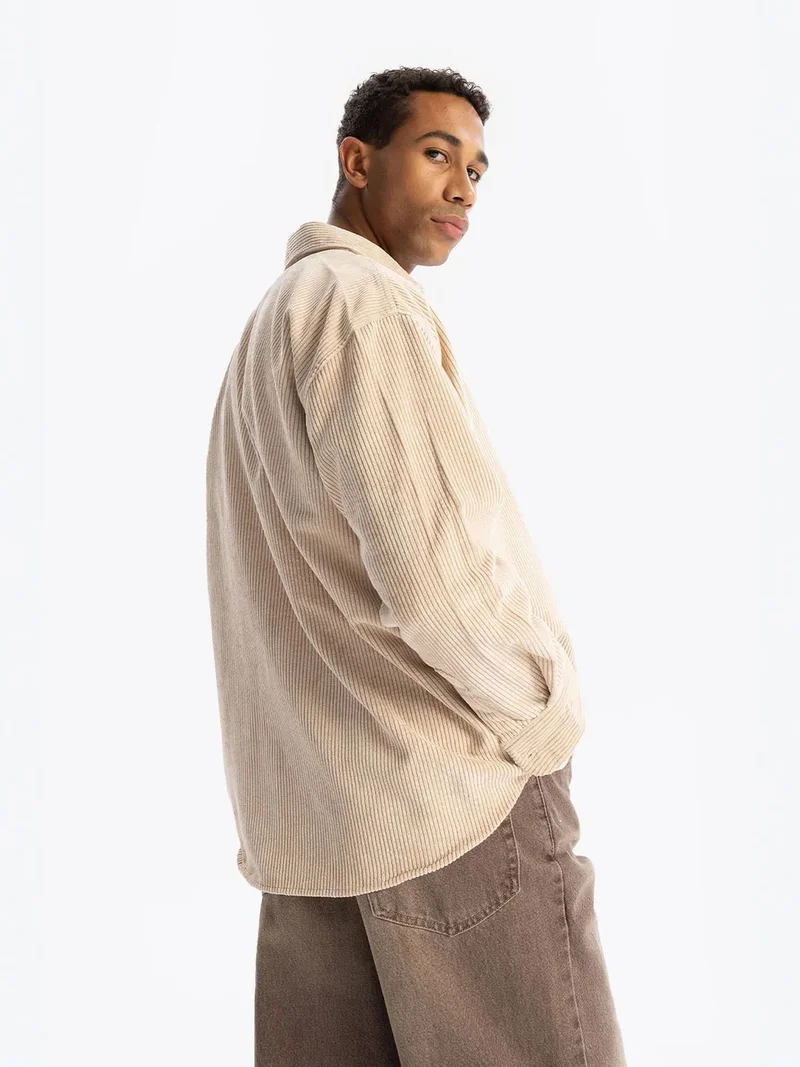 Giesto GIESTO Oversized Velvet Shirt