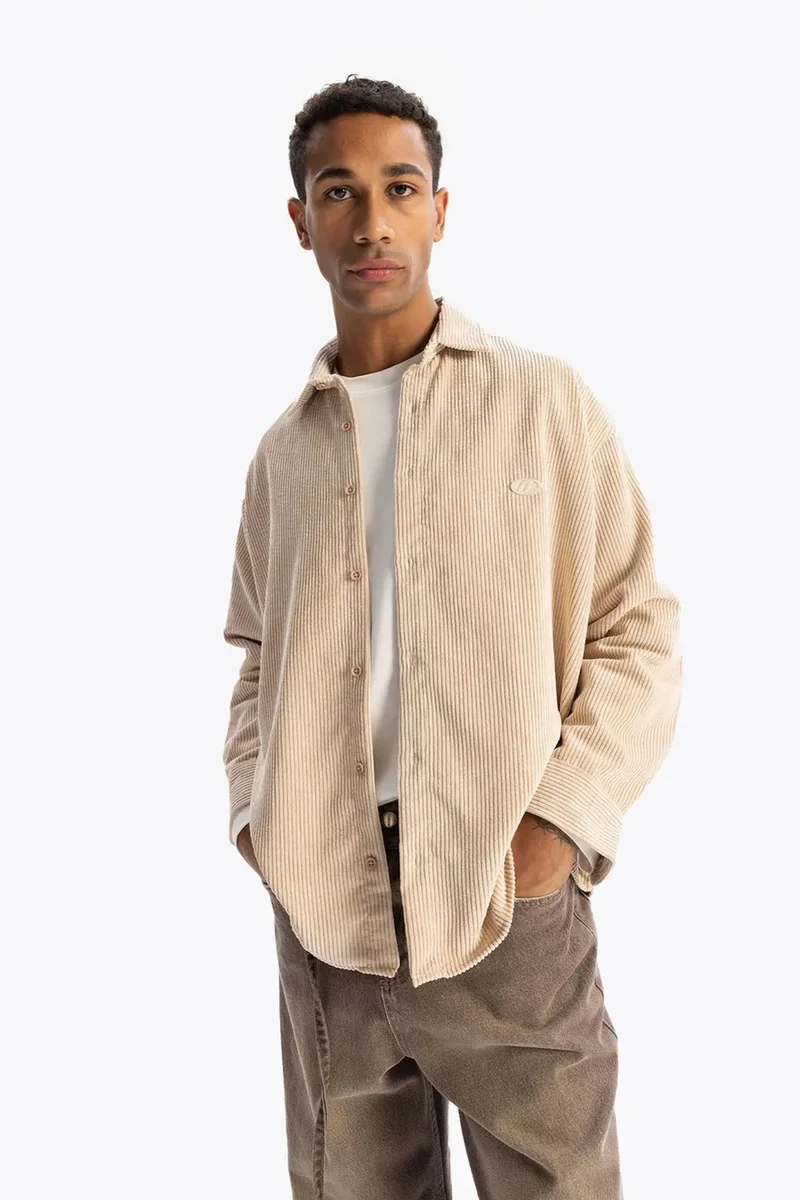 GIESTO Oversized Velvet Shirt