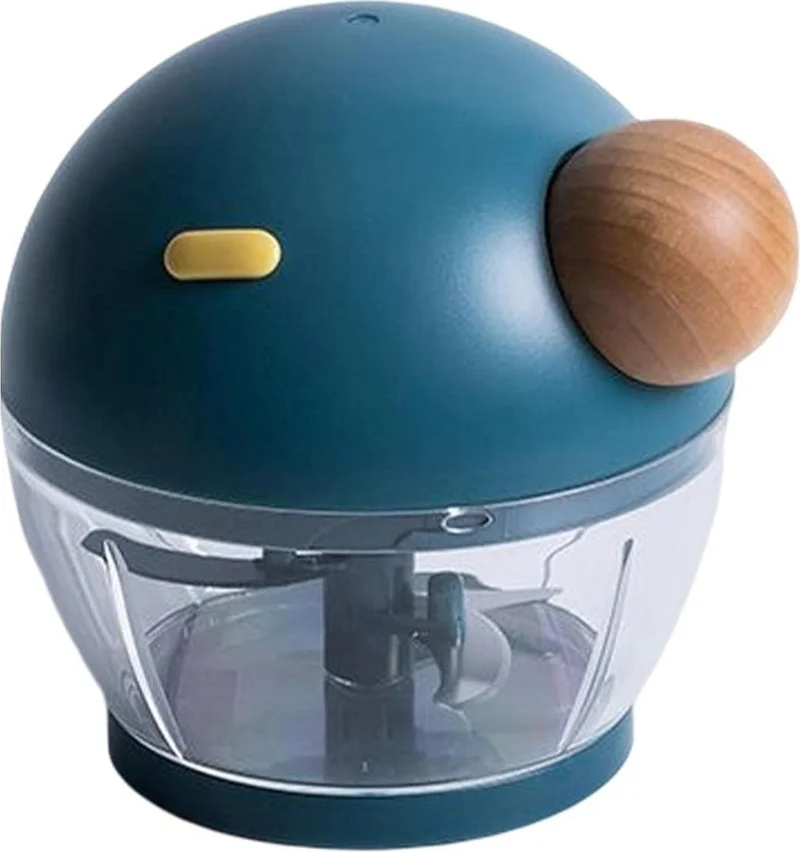 Valkyrie 500ML Rondo Bamboo Handle 3 Blade Meat Vegetable Chopper Manual Hand Rondo Blue